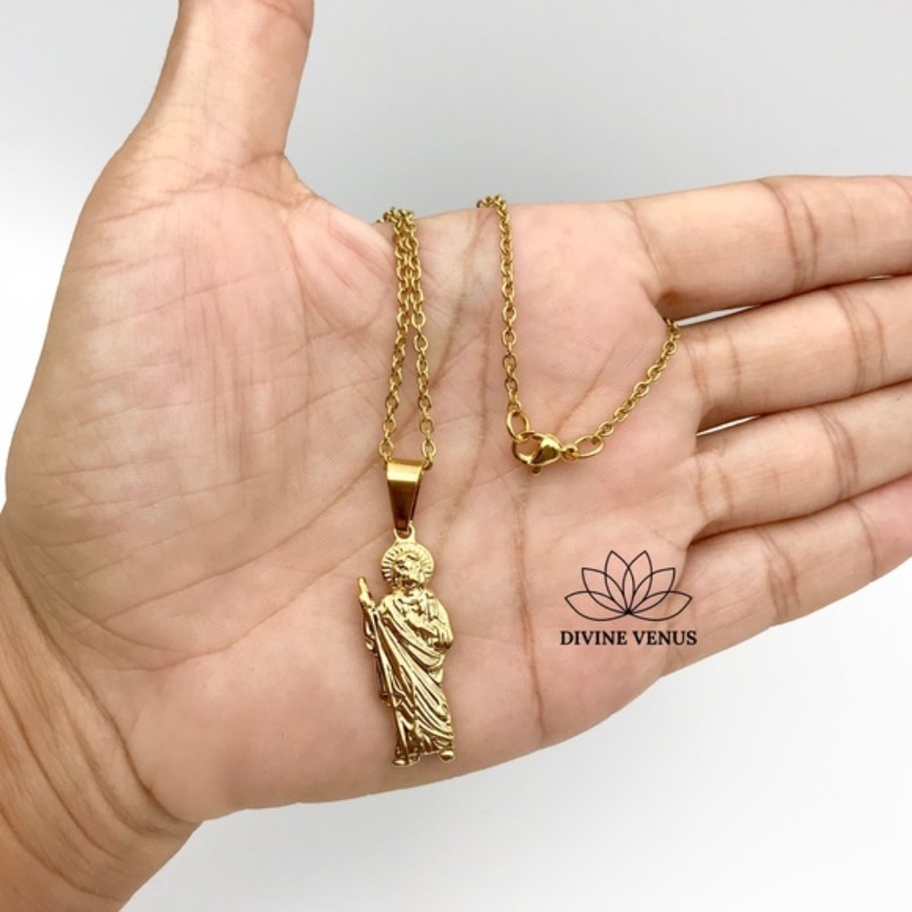 Jesus Necklace | Gold Plated Stainless Steel | - Picture 2 of 8
